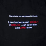 schort met geborduurde tekst voor geslaagd tuinfeest