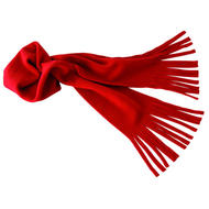 rode fleece sjaal met franjes