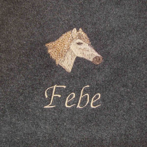 fleece anthracite cheval broderie