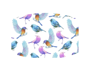blauwe en paarse vogels
