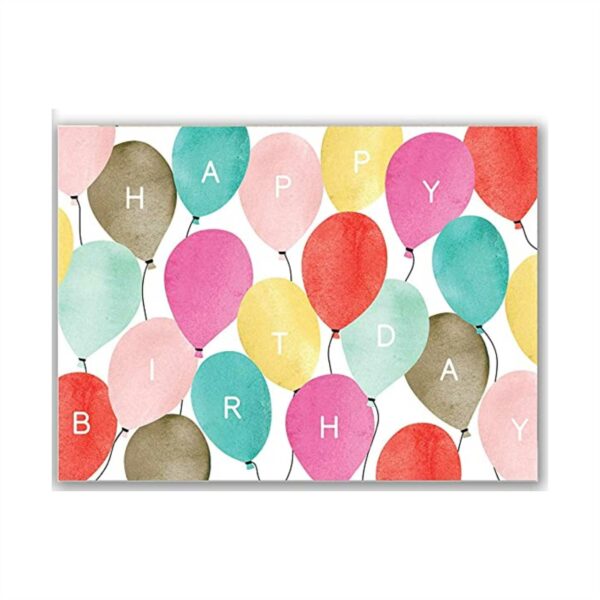 happy birthday wenskaart balonnen alle kleuren