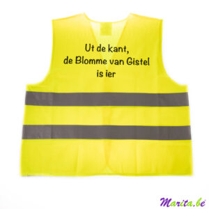 Fluo hesje bedrukt met tekst 