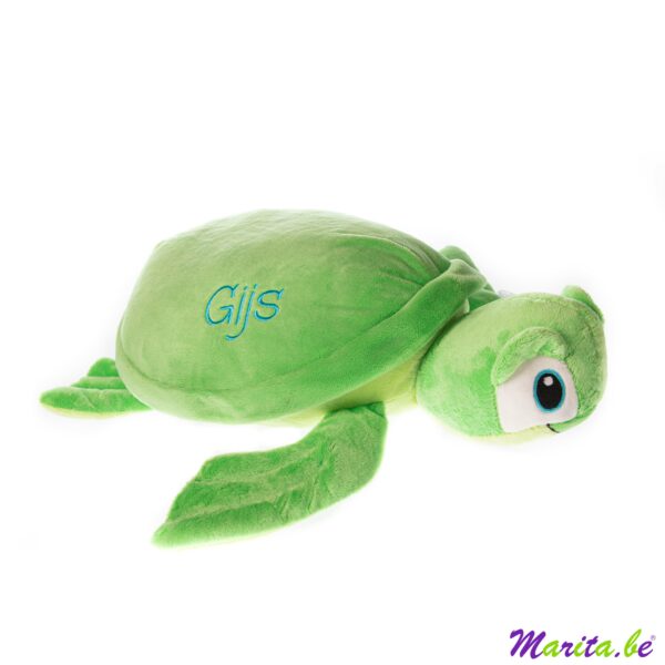 Schildpad met naam 'Gijs' geborduurd