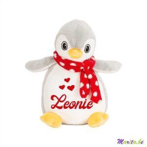 bedrukte pinguin knuffel voor leonie