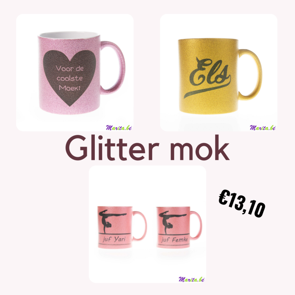 Inspiratie glitter mok bedrukt ballet hartje