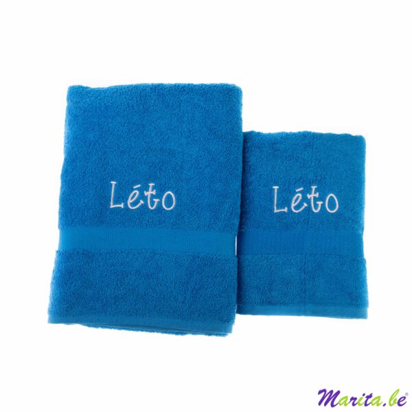 Badhanddoek en handdoek Léto blauw